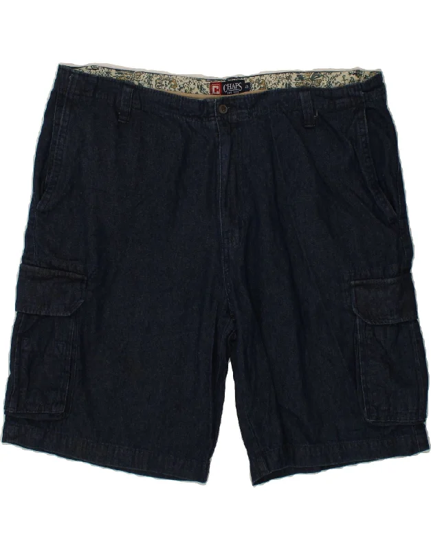 CHAPS Mens Cargo Denim Shorts W40 XL Navy Blue