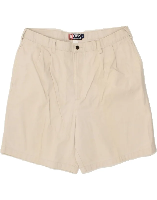 CHAPS Mens Pegged Chino Shorts W38 XL  Beige Cotton