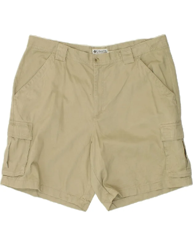 COLUMBIA Mens Cargo Shorts W42 2XL Beige Polyester