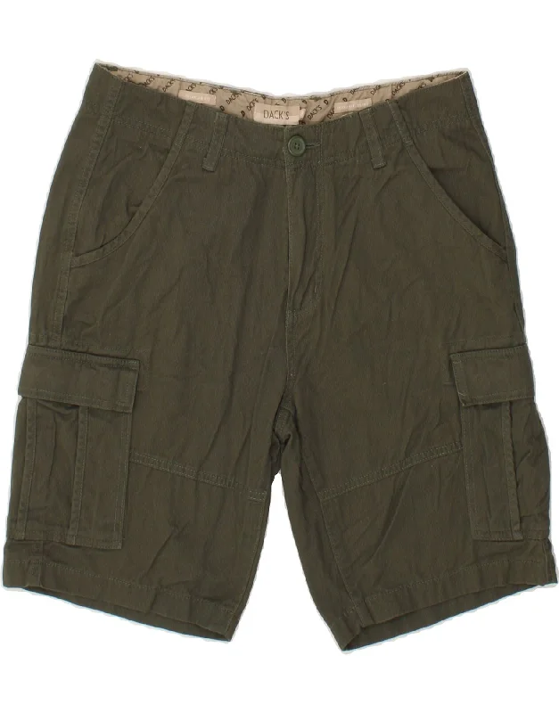 DACK'S Mens Regular Fit Cargo Shorts IT 48 Medium W30 Green Cotton