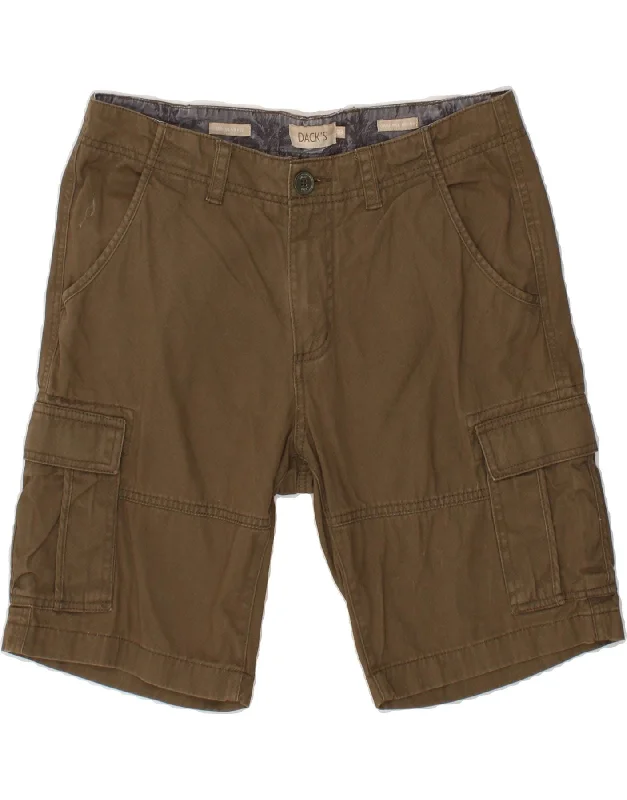 DACK'S Mens Regular Fit Cargo Shorts IT 48 Medium W32 Brown Cotton