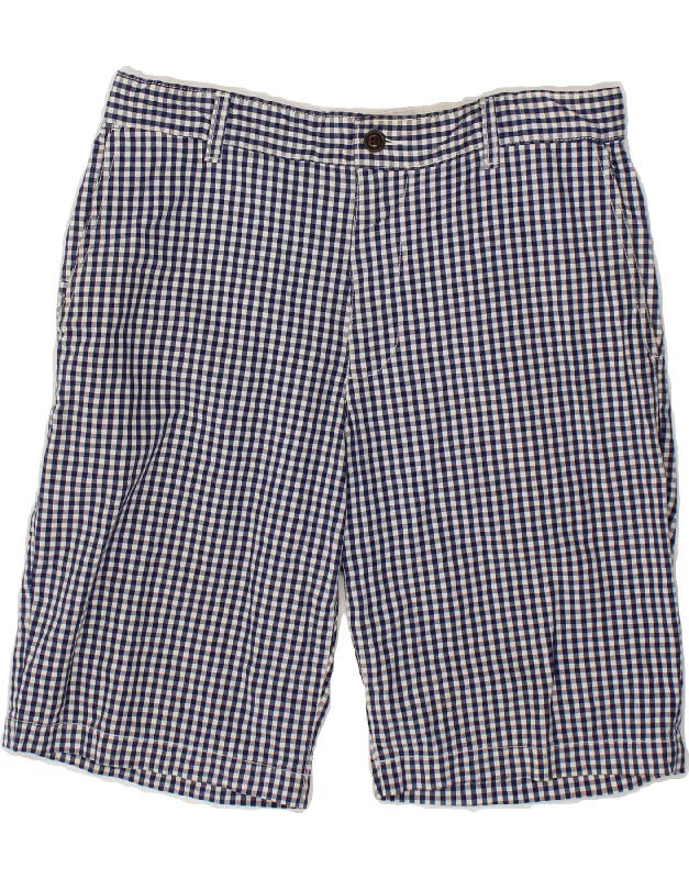 DOCKERS Mens Chino Shorts W32 Medium Navy Blue Gingham Cotton