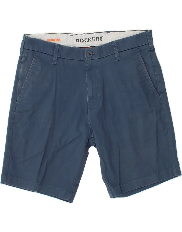 DOCKERS Mens Chino Shorts W33 Medium Navy Blue Cotton