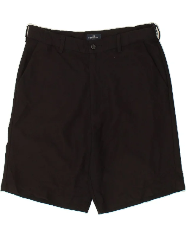 DOCKERS Mens Golf Chino Shorts W33 Medium Black Polyester