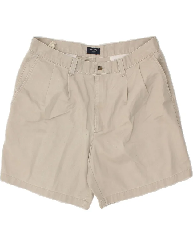 DOCKERS Mens Pegged Chino Shorts W36 Large  Grey Cotton