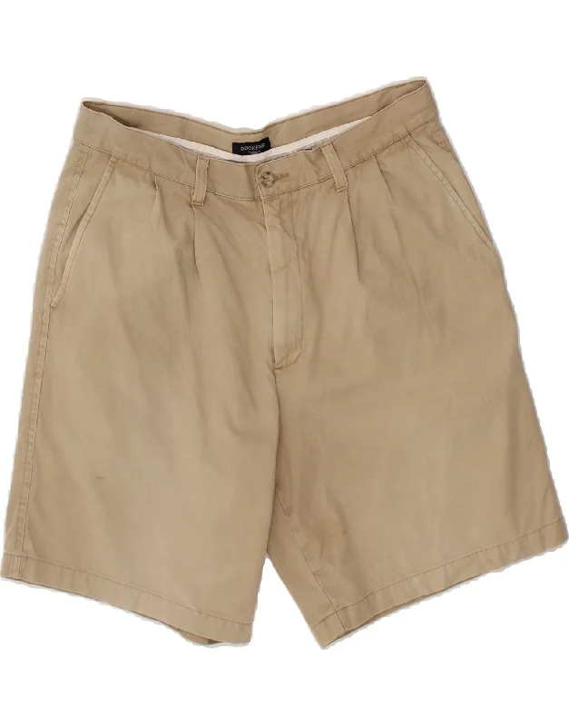 DOCKERS Mens Relaxed Fit Chino Shorts W34 Large Beige Cotton