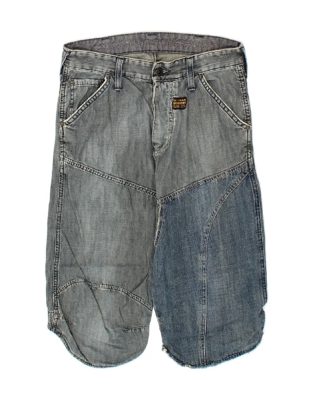 G-STAR Mens Denim Bermuda Shorts W28 Small Blue Cotton