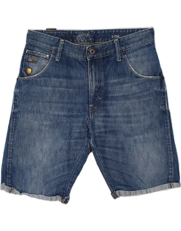 G-STAR Mens Denim Shorts W32 Medium  Blue Cotton