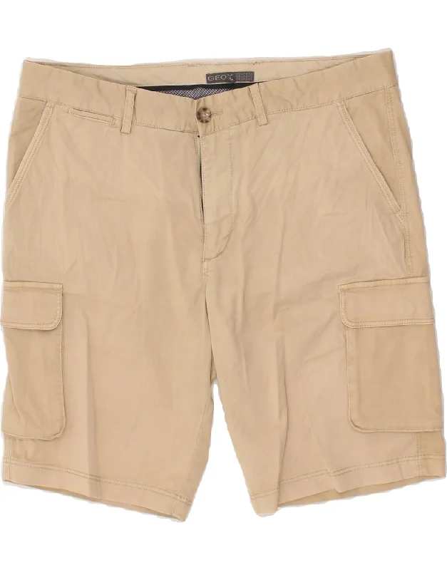 GEOX Mens Cargo Shorts IT 52 XL W36  Beige Cotton