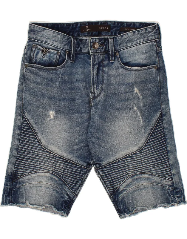 GUESS Mens Denim Shorts W30 Medium  Blue