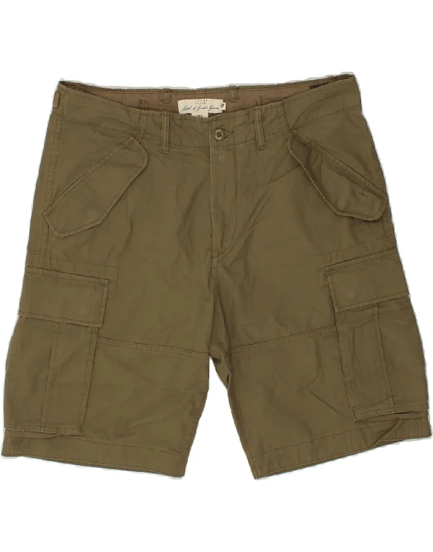 H&M Mens Cargo Shorts W34 Large  Khaki Cotton