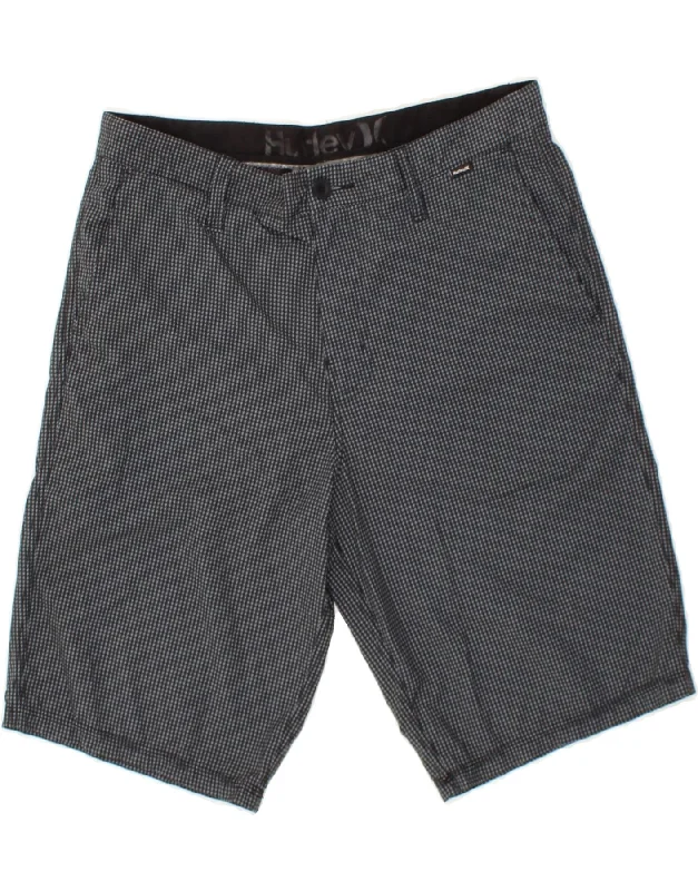 HURLEY Mens Chino Shorts W32 Medium  Grey Houndstooth Polyester