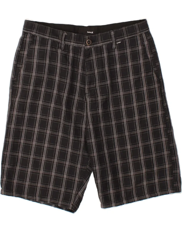 HURLEY Mens Chino Shorts W34 Large Black Check