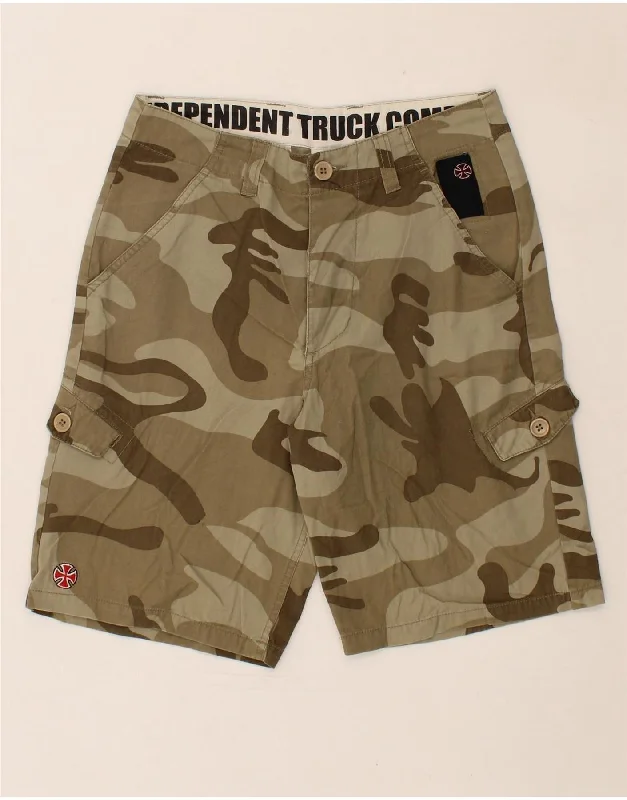 INDEPENDENT Mens Cargo Shorts W28  Small Khaki Camouflage