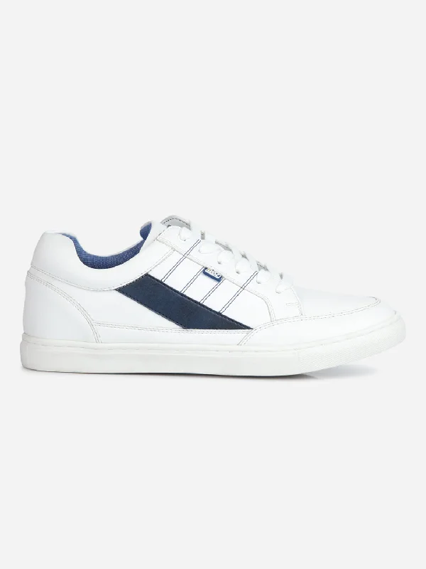 Men's White Lace Up Smart Casual Sneaker (IX1057)