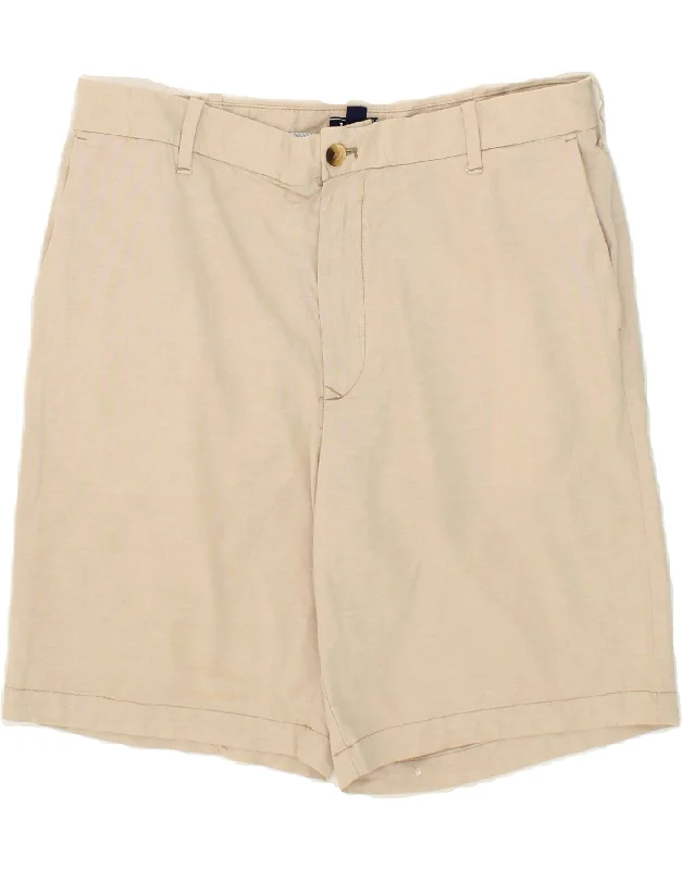 IZOD Mens Chino Shorts W36 Large  Beige Cotton