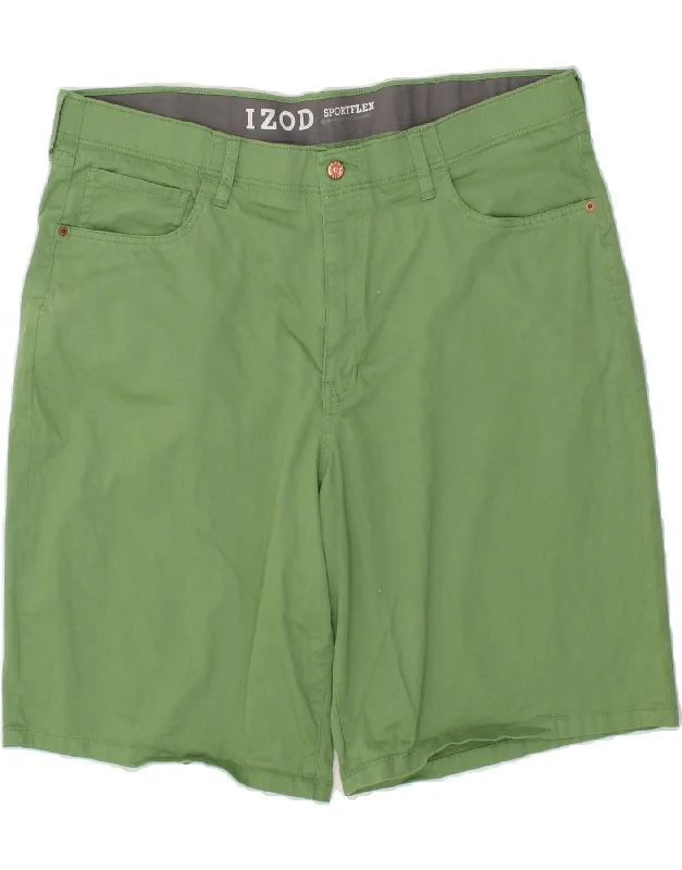 IZOD Mens Classic Fit Casual Shorts W42 2XL  Green Cotton