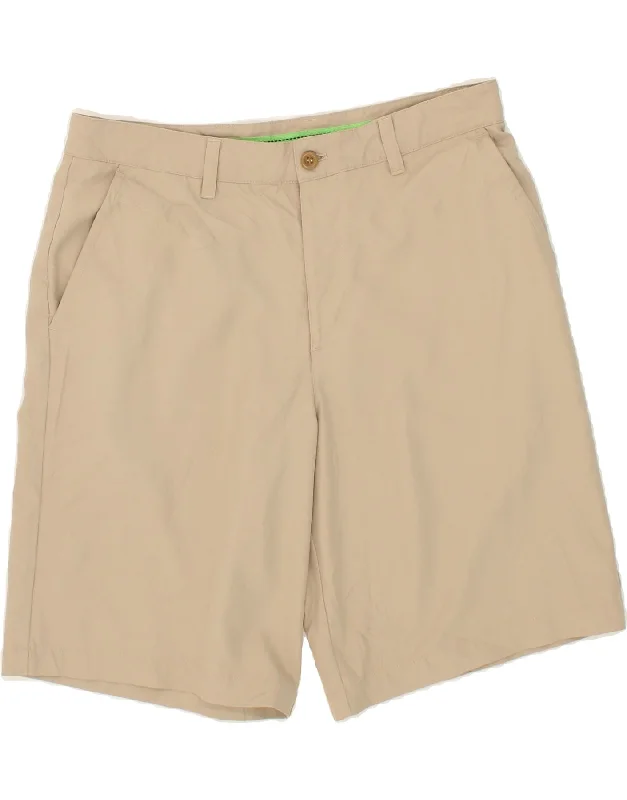 IZOD Mens Golf Chino Shorts W34 Large  Beige Polyester