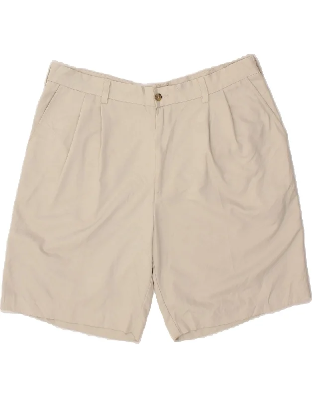 IZOD Mens Pegged Chino Shorts W38 XL Beige Polyester