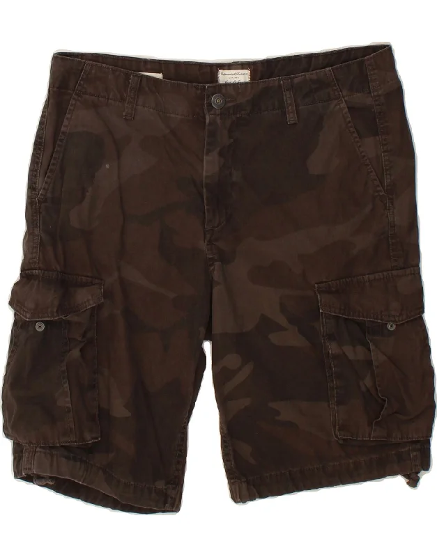 JACK & JONES Mens Comfort Fit Cargo Shorts Large W34 Brown Camouflage