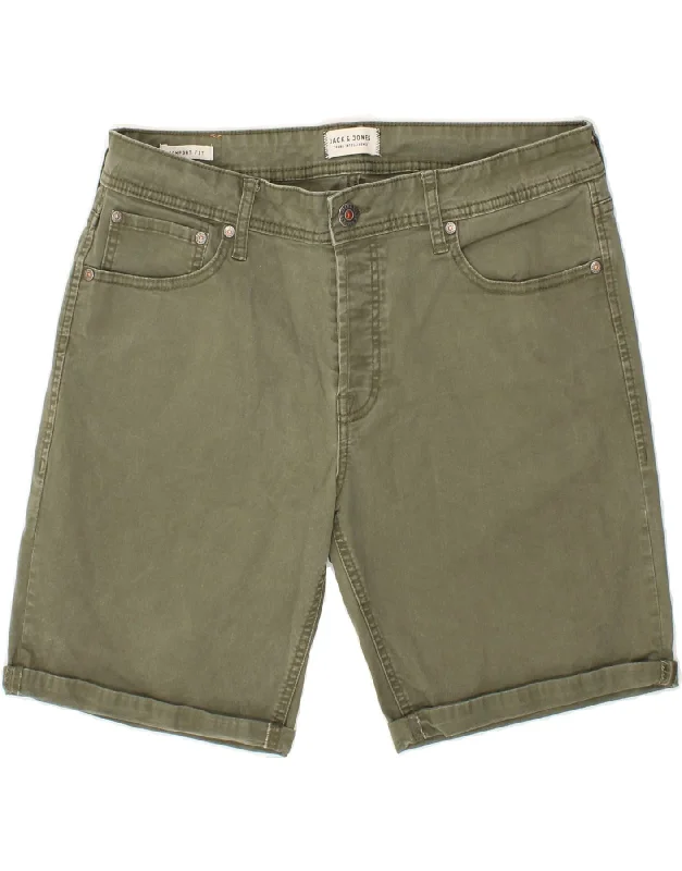 JACK & JONES Mens Comfort Fit Denim Shorts Large W34  Green Cotton