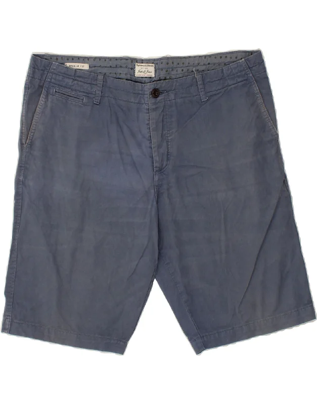 JACK & JONES Mens Regular Fit Chino Shorts XL W38 Blue Cotton