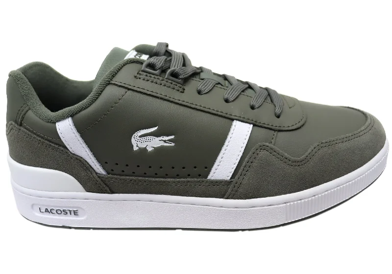 Lacoste Mens Comfortable Leather T Clip BiColour Sneakers