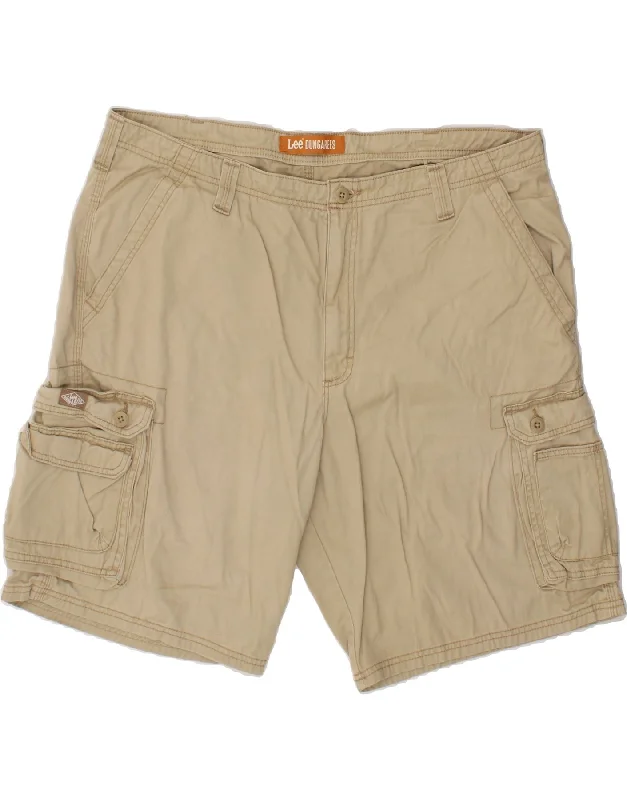 LEE Mens Dungarees Cargo Shorts W42 2XL Beige Cotton