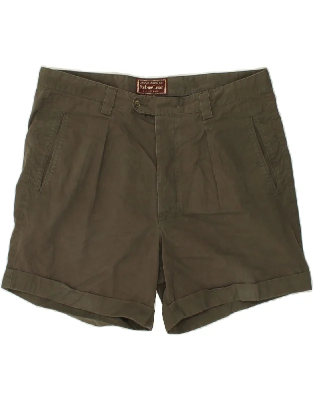 MARLBORO CLASSICS Mens Casual Shorts EU 52 XL W40 Khaki Cotton