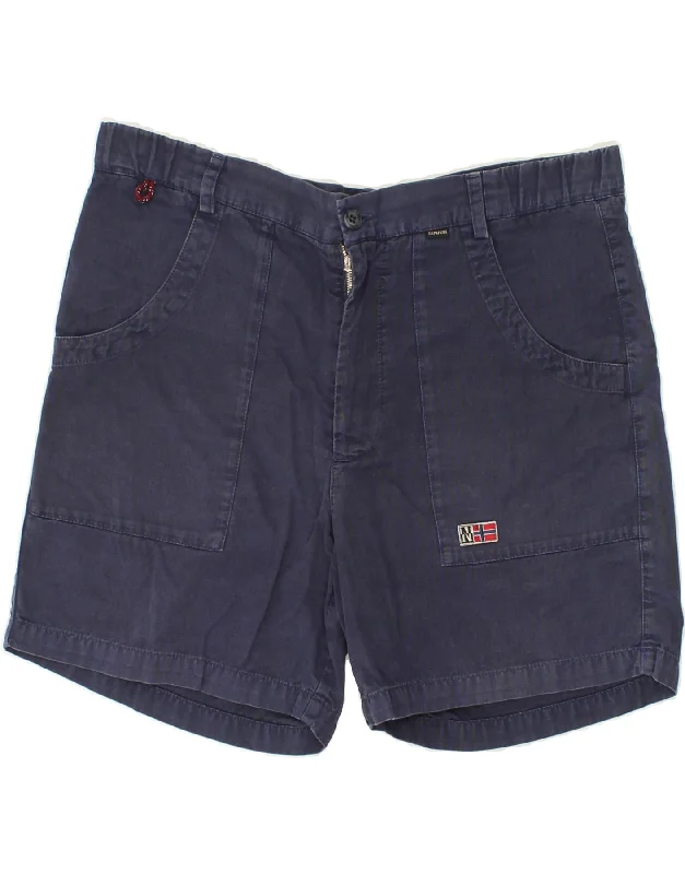 NAPAPIJRI Mens Casual Shorts IT 50 Large W34  Navy Blue Cotton