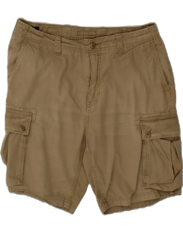 NAUTICA Mens Cargo Shorts W34 Large Brown Cotton