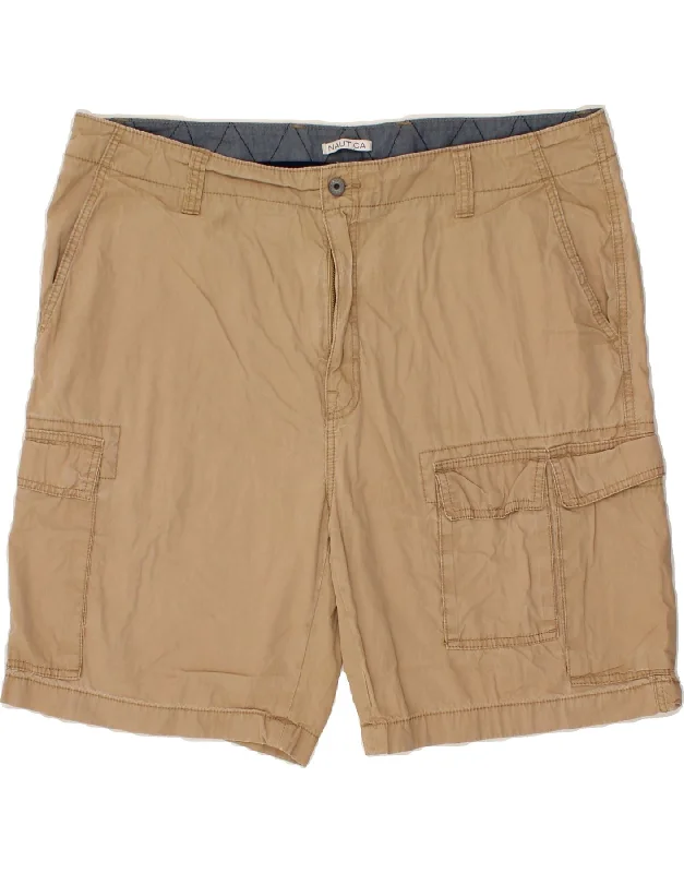 NAUTICA Mens Cargo Shorts W40 XL Beige Cotton