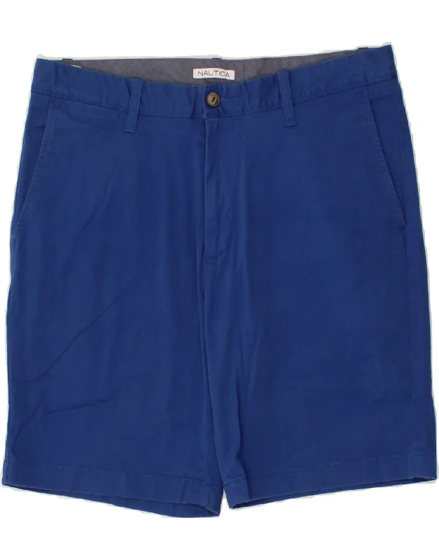 NAUTICA Mens Chino Shorts W33 Medium Blue Cotton