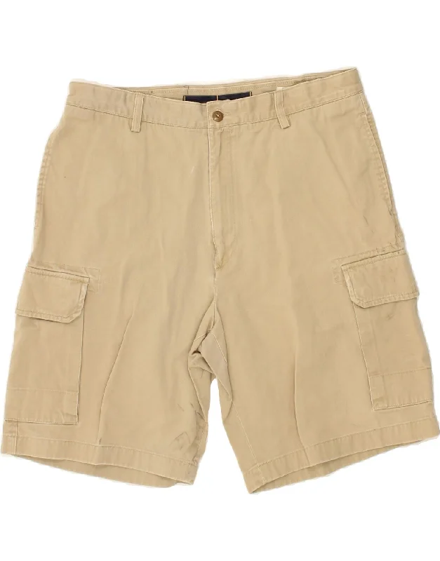 NAUTICA Mens Clipper Relaxed Fit Cargo Shorts W36 Large Beige Cotton