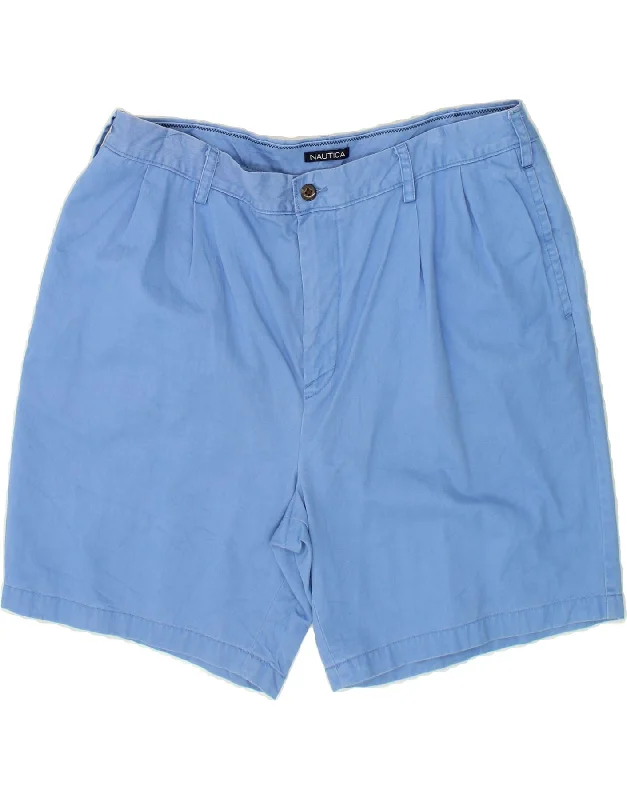 NAUTICA Mens Pegged Chino Shorts W40 XL Blue Cotton