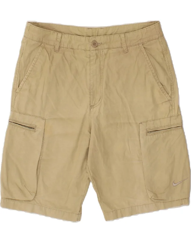 NIKE Mens Cargo Shorts Medium W32  Beige Cotton