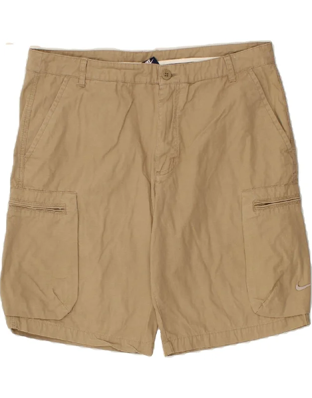 NIKE Mens Cargo Shorts W38 XL Beige Cotton