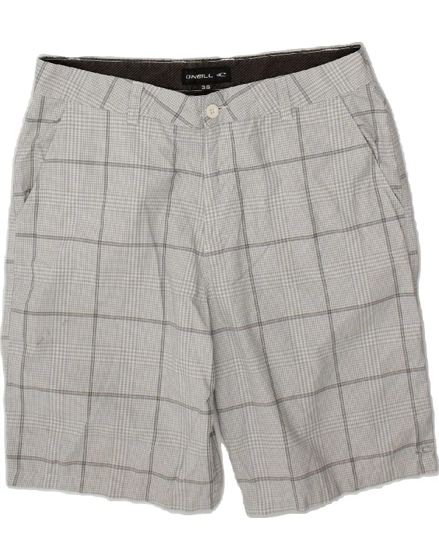 O'NEILL Mens Chino Shorts W36 Large Grey Check Polyester