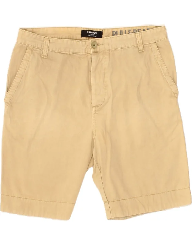 PULL & BEAR Mens Chino Shorts W34 Large Beige Cotton