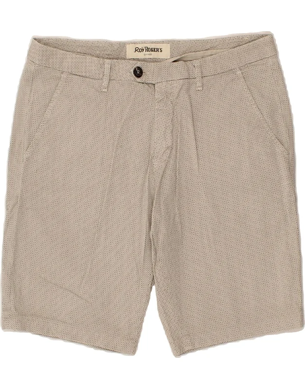 ROY ROGERS Mens Chino Shorts W38 XL Grey Geometric Cotton