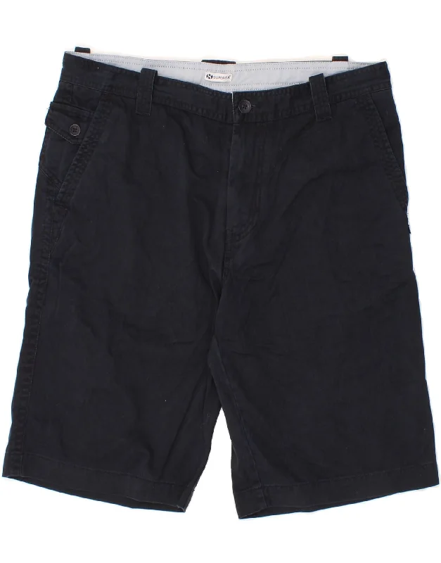 SUPERGA Mens Chino Shorts IT 52 XL W36  Navy Blue Cotton