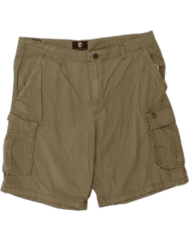 TIMBERLAND Mens Cargo Shorts W42 2XL Khaki Cotton