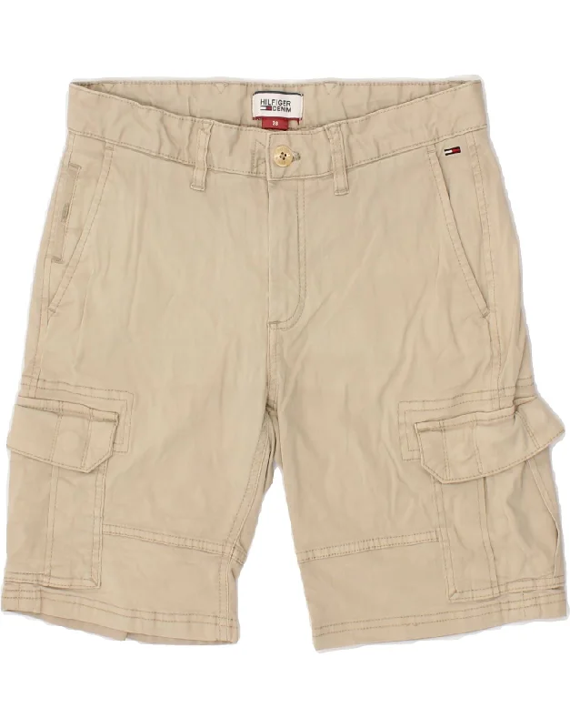 TOMMY HILFIGER Mens Cargo Shorts W28 Small  Beige Cotton