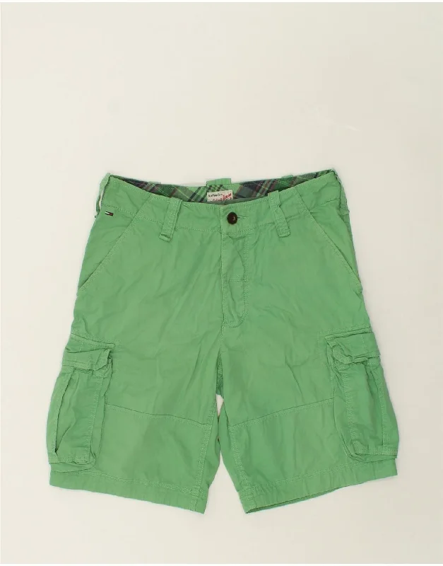 TOMMY HILFIGER Mens Cargo Shorts W30 Medium Green Cotton