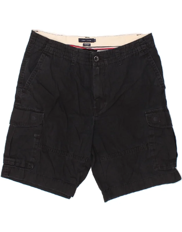 TOMMY HILFIGER Mens Cargo Shorts W36 Large Black Cotton