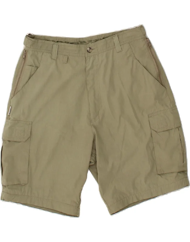 TRESPASS Mens Cargo Shorts Small W30 Khaki Cotton