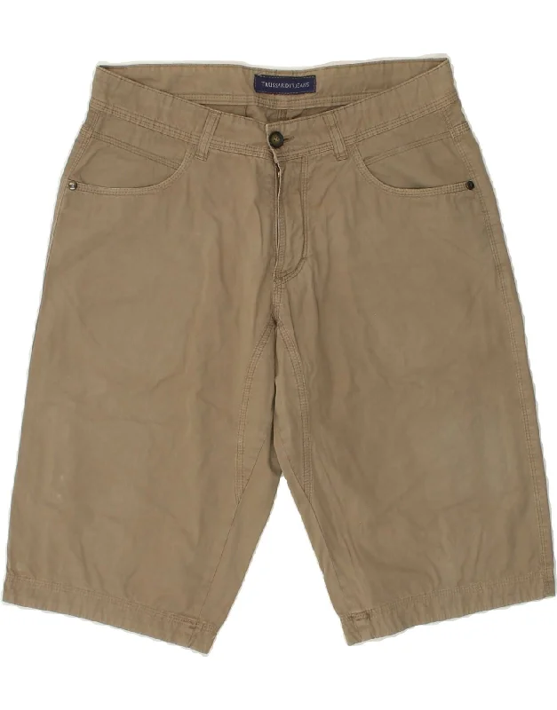 TRUSSARDI Mens Casual Shorts IT 46 Small W30  Beige Cotton