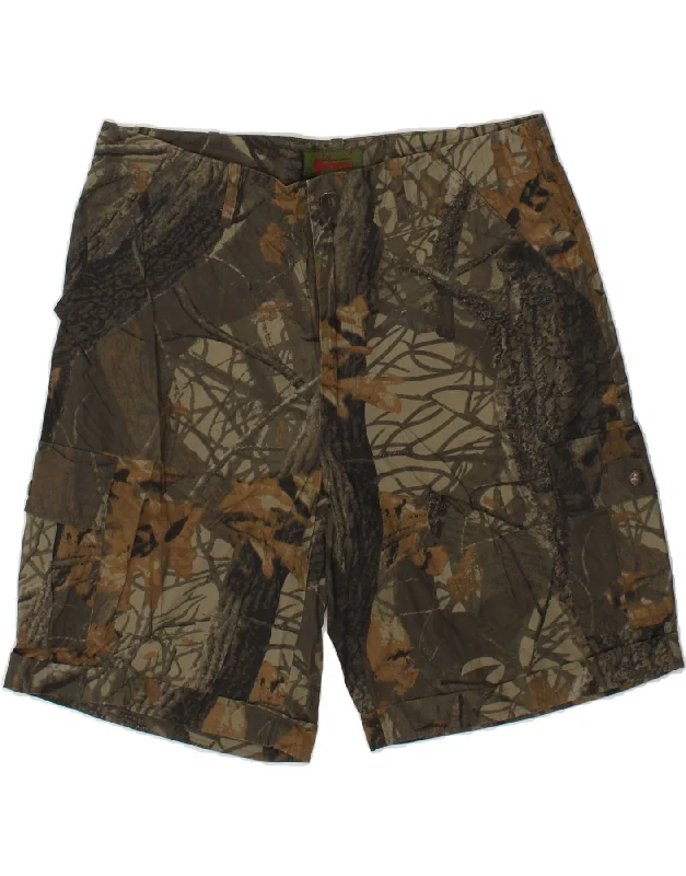 UNIVERS Mens Cargo Shorts IT 54 2XL W36 Khaki Floral