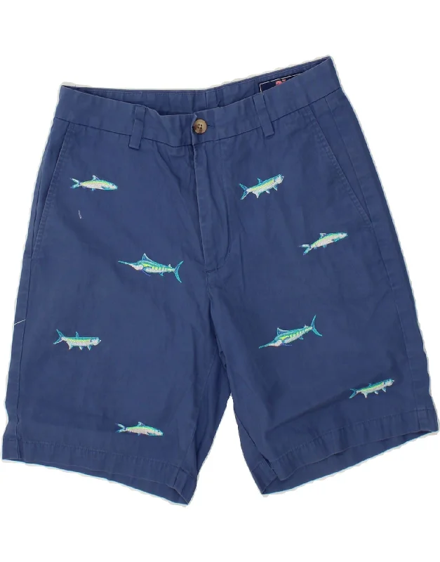 VINEYARD VINES Mens Abstract Pattern Chino Shorts W30 Medium Blue Cotton