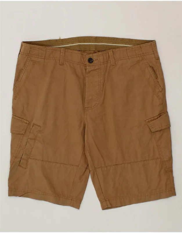 VINTAGE Mens Cargo Shorts IT 50 Large W36 Brown Cotton